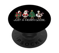 Just A Merry Goose Funny Christmas Silly Goose Xmas Party PopSockets Adhesive PopGrip
