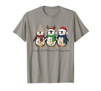 Just A Merry Penguin Cute Penguin Christmas Lights T-Shirt