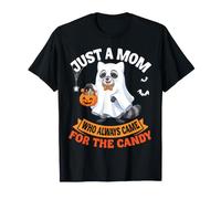 Just A Mom Always Came for The Candy Halloween Ghost Raccoon T-Shirt