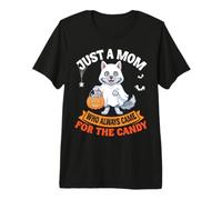 Just A Mom Always Came for The Candy Halloween Ghost Wolf Premium T-Shirt