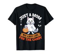 Just A Mom Always Came for The Candy Halloween Ghost Wolf T-Shirt