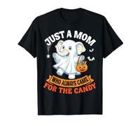 Just A Mom Who Always Came for The Candy Cute Ghost Elephant T-Shirt