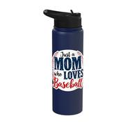 Just A Mom Who Loves Baseball Stainless Steel Insulated Water Bottle