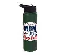 Just A Mom Who Loves Baseball Stainless Steel Insulated Water Bottle
