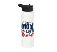 Just A Mom Who Loves Baseball Stainless Steel Insulated Water Bottle