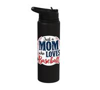 Just A Mom Who Loves Baseball Stainless Steel Insulated Water Bottle