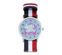 Just A Mom Who Loves Weed Custom Quartz Watches Arabic Numerals Wrist Watch with Adjustable Strap for Men Women