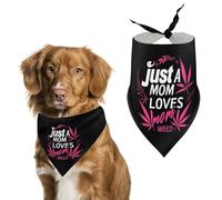 Just A Mom Who Loves Weed Printed Dog Bandanas Pet Scarf Triangle Adjustable Kerchief Accessories for Cat Dog