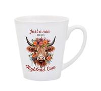 Just A Nan Who Loves Highland Cow, Mother’s Day Gift, Coffee Mug, Latte Mug. (12 oz)