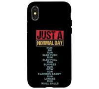 JUST A NORMAL DAY RUN SKI RUN SLED PUSH Workout Gym Case for iPhone X/XS