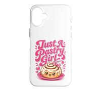 Just A Pastry Girl Cute Kawaii Cinnamon Bun Baker Bakery Case for iPhone 16 Plus