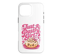 Just A Pastry Girl Cute Kawaii Cinnamon Bun Baker Bakery Case for iPhone 16 Pro Max