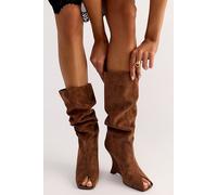 Just A Peep Slouch Boots at Free People in Tan Suede, Size: US 8 - female