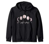 Just A Phase Cute Boho Wildflower Moon Phases Lunar Gift Zip Hoodie
