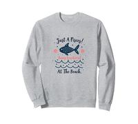 Just A Pisces Being Emotional At The Beach Zodiac Sweatshirt, Adult Unisex, Heather Grey, XL