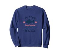 Just A Pisces Being Emotional At The Beach Zodiac Sweatshirt, Adult Unisex, Navy, L