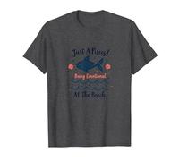 Just A Pisces Being Emotional at The Beach Zodiac T-Shirt, Men, Dark Heather Grey, XL