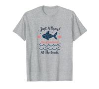 Just A Pisces Being Emotional at The Beach Zodiac T-Shirt, Men, Heather Grey, 3XL