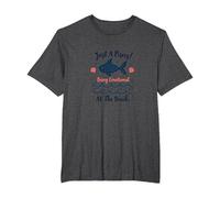 Just A Pisces Being Emotional at The Beach Zodiac T-Shirt, Men's Big and Tall, Dark Heather Grey, 3X Tall