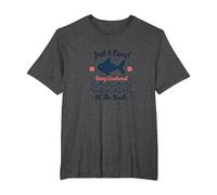 Just A Pisces Being Emotional at The Beach Zodiac T-Shirt, Men's Big and Tall, Dark Heather Grey, 6X Tall
