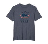Just A Pisces Being Emotional at The Beach Zodiac T-Shirt, Men's Big and Tall, Heather Blue, 2X Tall