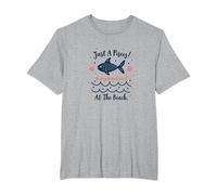 Just A Pisces Being Emotional at The Beach Zodiac T-Shirt, Men's Big and Tall, Heather Grey, 6X Tall