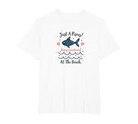 Just A Pisces Being Emotional at The Beach Zodiac T-Shirt, Men's Big and Tall, White, 5X Tall