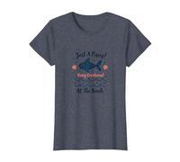 Just A Pisces Being Emotional at The Beach Zodiac T-Shirt, Women, Heather Blue, L