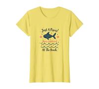 Just A Pisces Being Emotional at The Beach Zodiac T-Shirt, Women, Lemon, 3XL