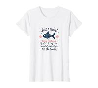 Just A Pisces Being Emotional at The Beach Zodiac T-Shirt, Women, White, S