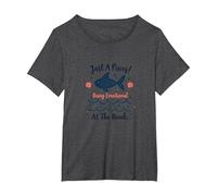 Just A Pisces Being Emotional at The Beach Zodiac T-Shirt, Women's Plus, Dark Heather Grey, 2X