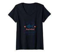 Just A Pisces Being Emotional at The Beach Zodiac V-Neck T-Shirt, Women, Black, XL