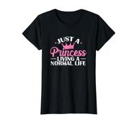 Just a Princess Living a Normal Life Value Graphic T-Shirt, Women, Black, S