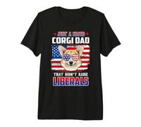 Just A Proud Corgi Dad Merica Dog Patriotic 4th of July Premium T-Shirt