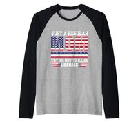 Just A Regular Mom Trying Not To Raise Liberal Conservative Raglan Baseball Tee