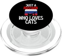 Just A Russian Who Loves Cats For all of Russia PopSockets PopGrip for MagSafe