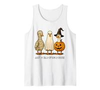 Just A Silly Spooky Goose Halloween Tee Mummy Ghost Geese Tank Top