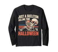 Just a Skeleton Killing Time Til Halloween Long Sleeve T-Shirt