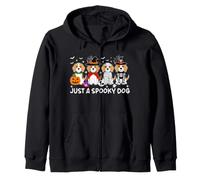 Just A Spooky Dog Halloween Zip Hoodie