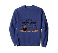 Just a Spooky Goose Creepy Haunted Night Feathered Sweatshirt