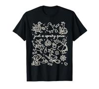 Just A Spooky Goose Cute Silly Halloween Doodles T-Shirt