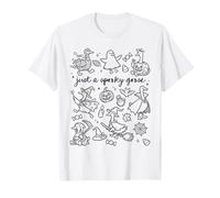 Just A Spooky Goose Cute Silly Halloween Doodles T-Shirt