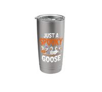 Just a Spooky Goose Haunting The Pumpkin Patch Halloween Stainless Steel Insulated Tumbler