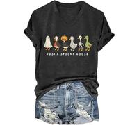Just A Spooky Goose Shirt Funny Halloween Silly Goose V-Neck T-Shirt