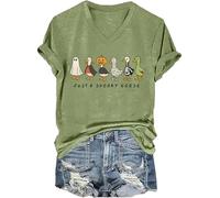Just A Spooky Goose Shirt Funny Halloween Silly Goose V-Neck T-Shirt