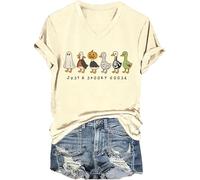 Just A Spooky Goose Shirt Funny Halloween Silly Goose V-Neck T-Shirt