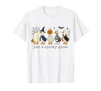 Just A Spooky Goose Silly Funny Skeleton Halloween Costume T-Shirt