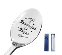 Just a Spoonful of Sugar Spoon,Funny Engraved Stainless Steel Ice Cream Spoon for Memorable Gift Keepsake, Daddy Birthday Gifts for Coffee & Tea Lovers Men Women