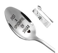 Just a Spoonful of Sugar Stainless Steel Spoon, Dessert Cake Spoon, Gifts for Women, Men, Birthday Christmas Thanksgiving Graduation Housewarming Gifts