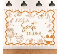 Just a Spritz Older Backdrop - Lemon Spritz Aperol Cocktail Photo Props Decor for Italian Birthday, Aperol Spritz Bar Bridal Shower Bachelorette Party Birthday Party Background Supplies 7x5ft